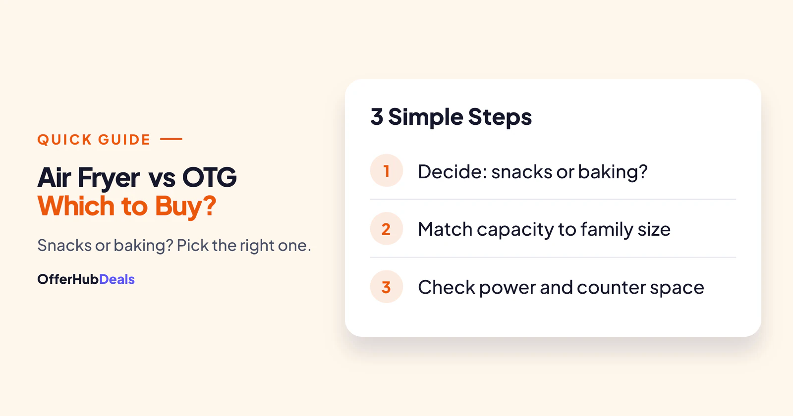 How to choose between an air fryer vs OTG in three steps