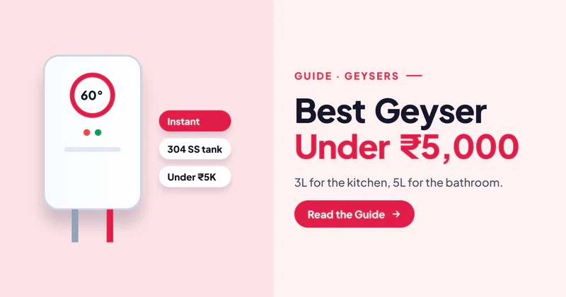Best Geyser Under 5000 in India (2026): 10 Instant Geysers for Kitchen and Bathroom