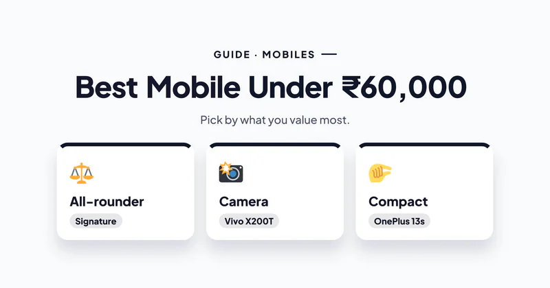 Best Mobile Under ₹60,000 in India (October 2026): Flagship Chips, Real Choices
