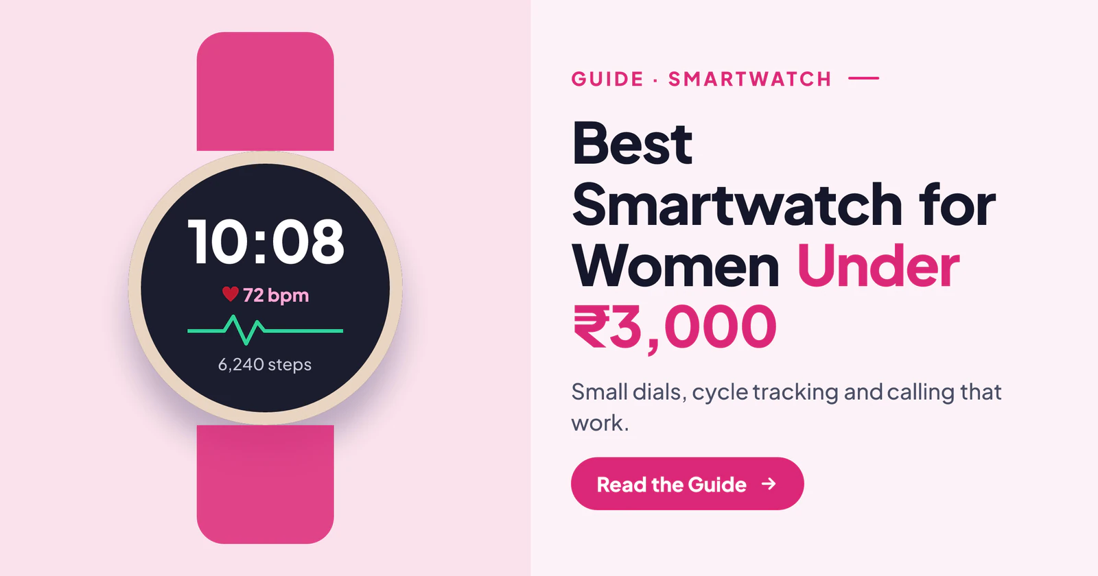 Best Smartwatch for Women Under ₹3,000 in India: Small Dials, Cycle Tracking and More