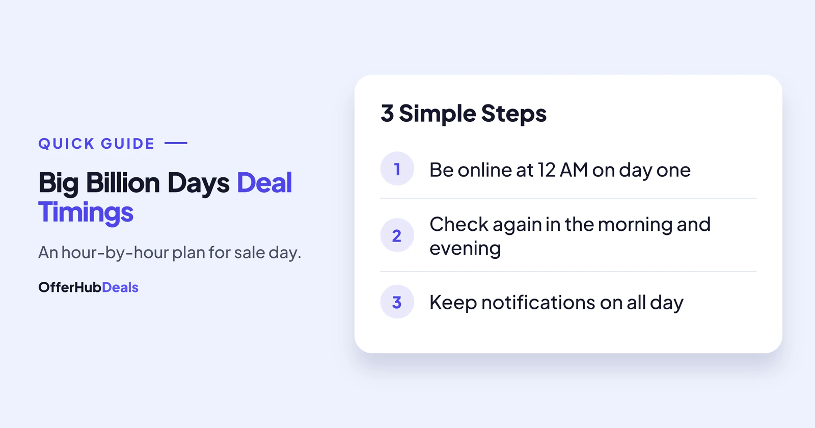 Plan around Big Billion Days deal timings in three steps