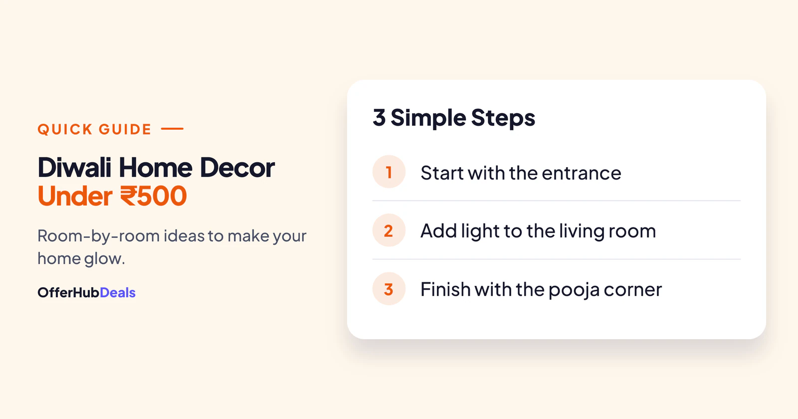 Three steps to Diwali home decor under 500 rupees