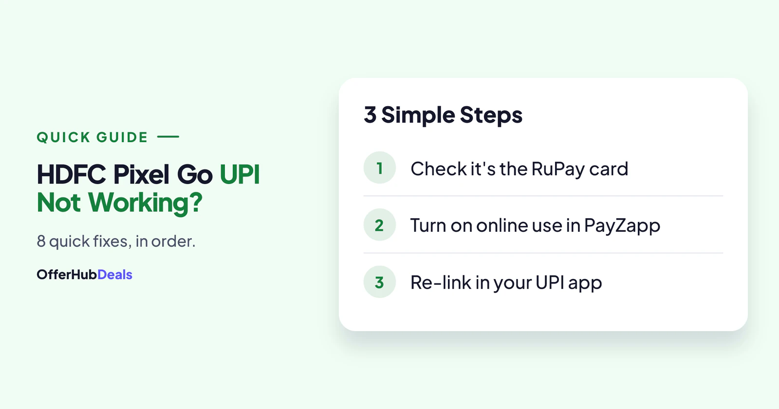 HDFC Pixel Go UPI not working: three things to check first