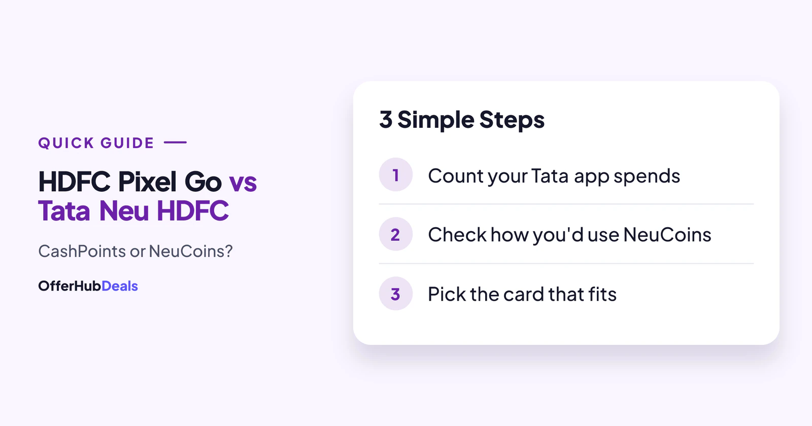 HDFC Pixel Go vs Tata Neu: three questions to decide