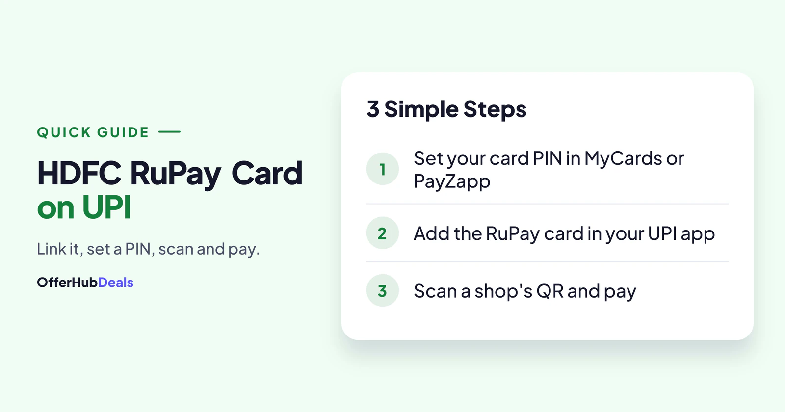 HDFC RuPay credit card UPI: three steps to your first payment
