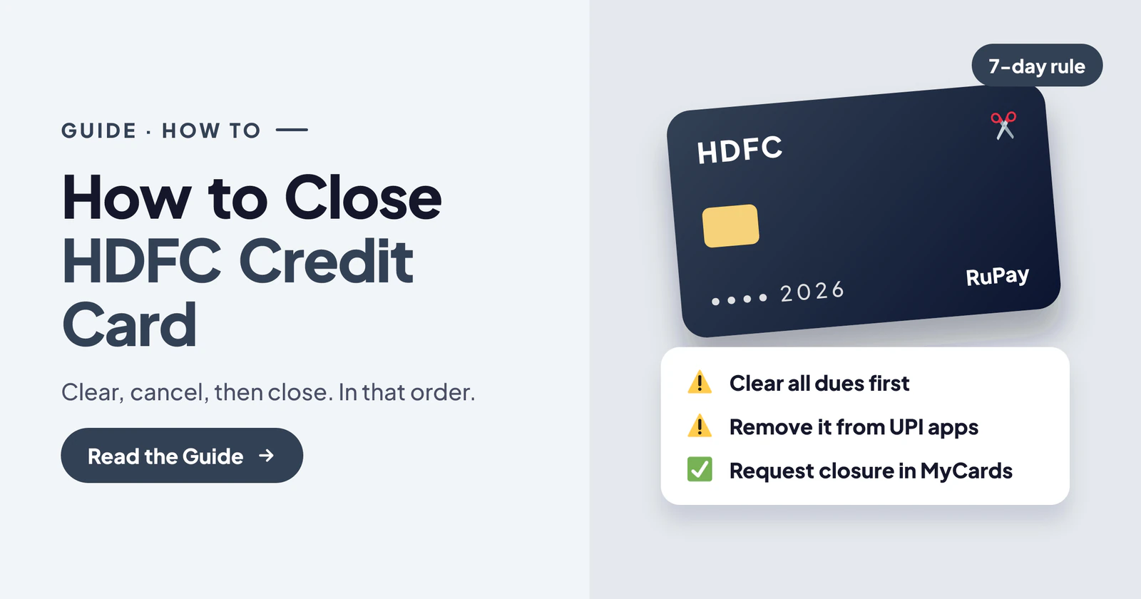 How to Close HDFC Credit Card Safely (RuPay Cards Too): Steps, Rules and Credit Score Impact