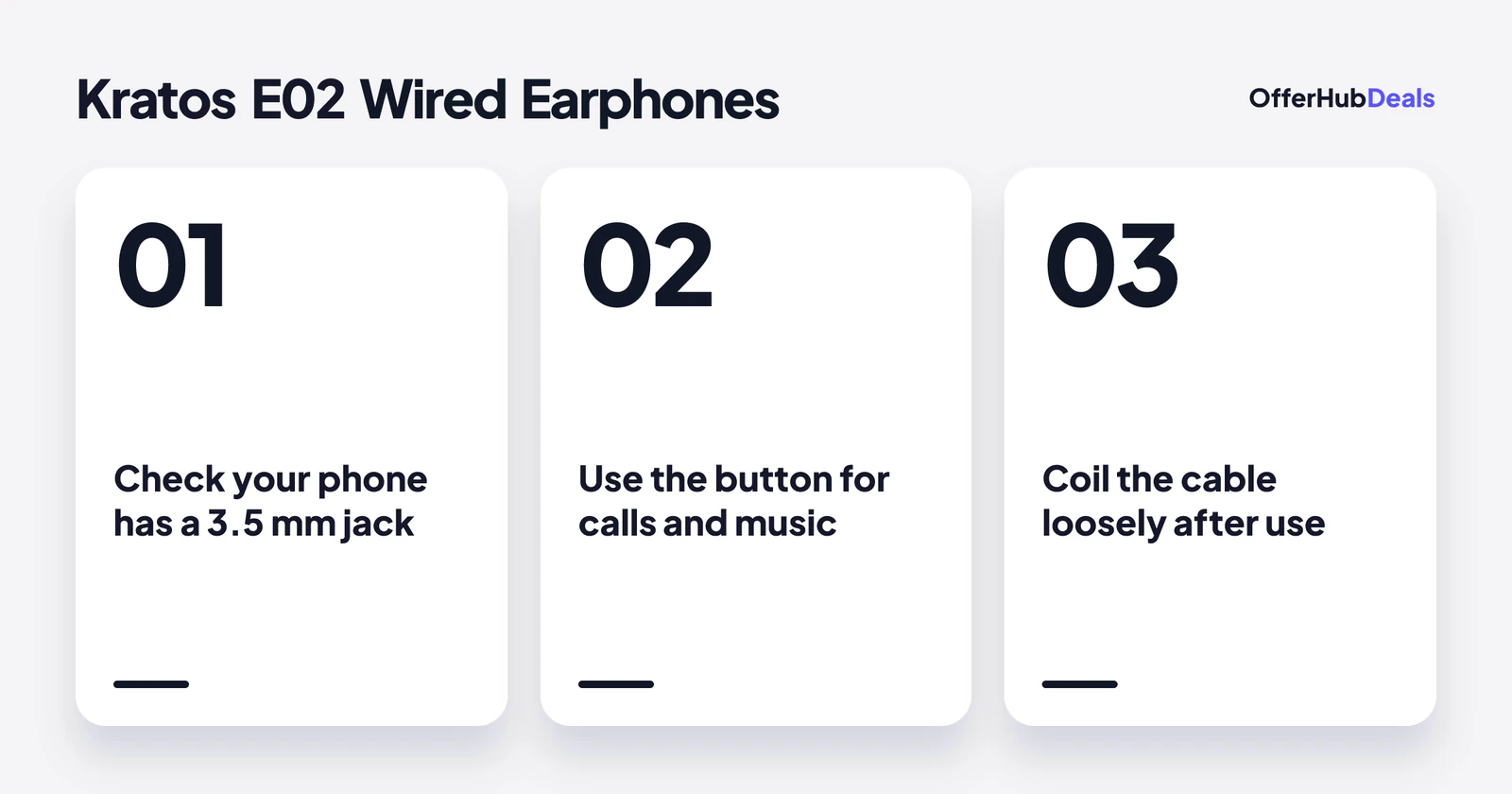 How to use Kratos E02 wired earphones in three simple steps