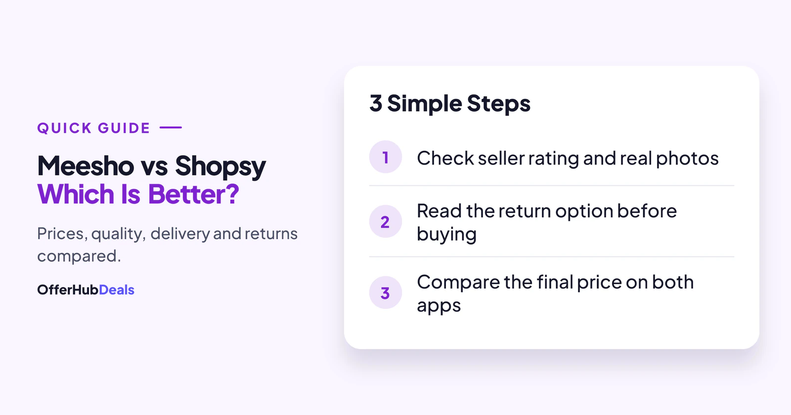 Three checks before ordering on Meesho vs Shopsy
