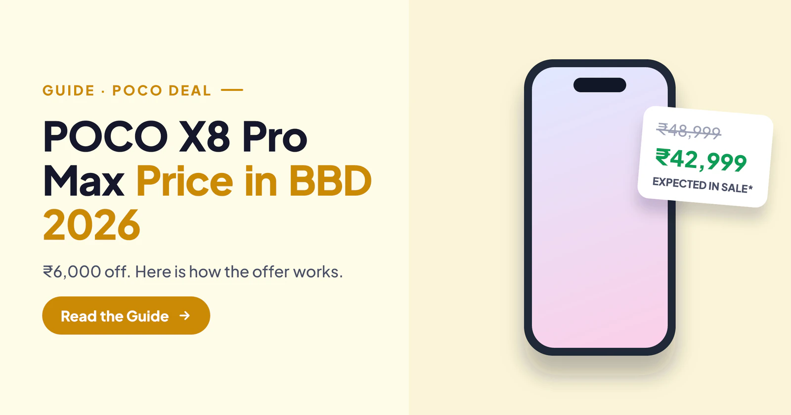POCO X8 Pro Max Price in Big Billion Days 2026: ₹42,999 Deal Explained